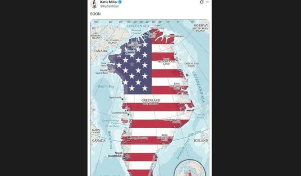 Mapa Grenlanda u bojama SAD